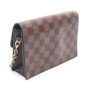 Louis Vuitton canvas Wallet shoulder Damier Portefeuille bag brown Vavin